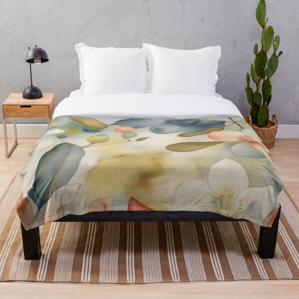 Item preview, Acuarela floral terrosa con fondo neutro cálido designed and sold by Calmersion Life.
