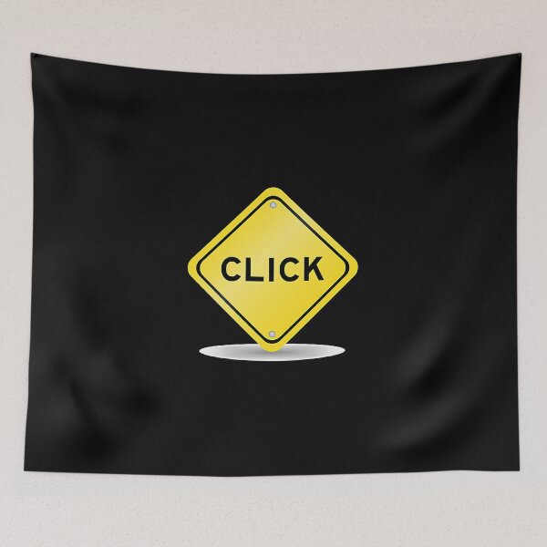 Item preview, Yellow Diamond Road Sign with CLICK Text - Call to Action Concept designed and sold by Creatby7030.