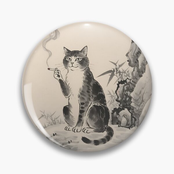 Item preview, Cat Smoking a Cigarette Funny Illustrated Art designed and sold by GymTanLaundry.