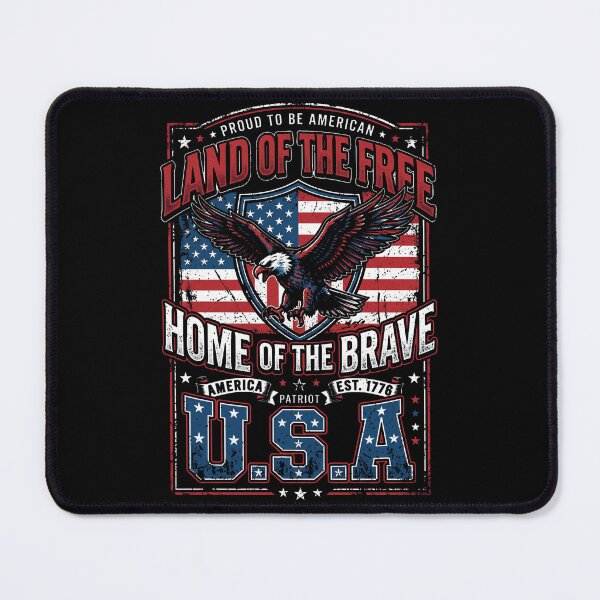 Item preview, Land of the Free Home of the Brave USA Eagle Patriotic Distressed Design designed and sold by Off-Road-Zone.