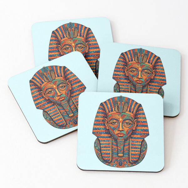 Item preview, Colorful Pharaoh Mask Modern Egyptian Geometric Pop Art Design designed and sold by Queen Cleopatra.