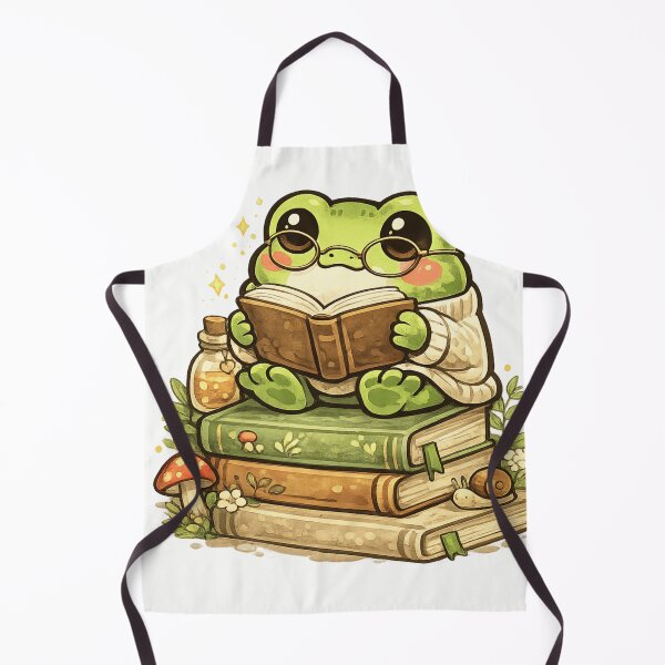 Item preview, Cute Frog with Glasses Reading Book on Stack of Books – Whimsical Fantasy Book Lover Frog Sticker designed and sold by Ortegan90.
