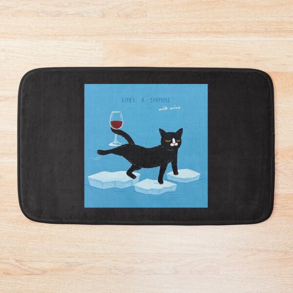 Item preview, Life’s a Surprise – Wine Cat Illustration on Ice designed and sold by Cat-tinto.