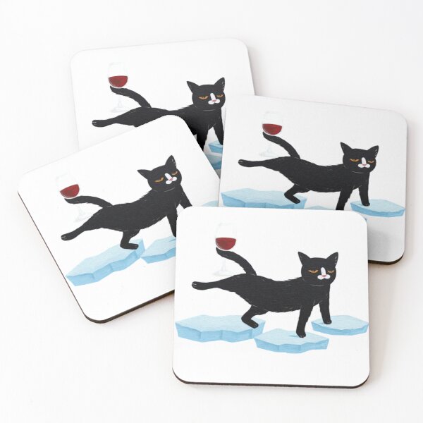 Item preview, Life’s a Surprise – Wine Cat Illustration on Ice designed and sold by Cat-tinto.