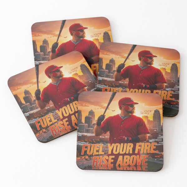 Item preview, Fuel Your Fire Rise Above Inspirational Baseball Player Sunset City Art designed and sold by BeautifulVirtues.