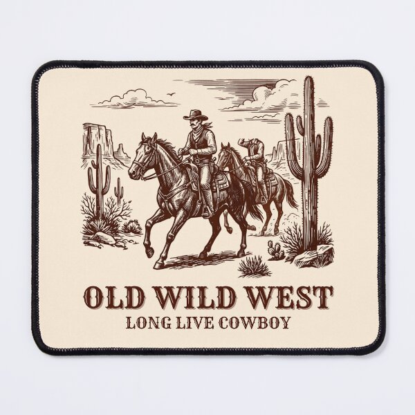 Item preview, Retro Western Cowboy Horseback Riders Desert Illustration designed and sold by Dust And Doom.