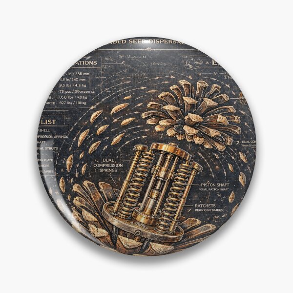 Item preview, Biomechanical Steampunk Pinecone Blueprint - Botanical Engineering Patent Art designed and sold by The Visual Syllabus.