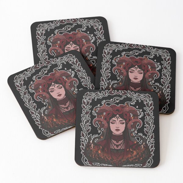 Item preview, Aries Whimsigoth Zodiac Art — Dark Floral Fire Sign Astrology Design designed and sold by DriftingDoodle.