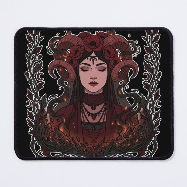Item preview, Aries Whimsigoth Zodiac Art — Dark Floral Fire Sign Astrology Design designed and sold by DriftingDoodle.