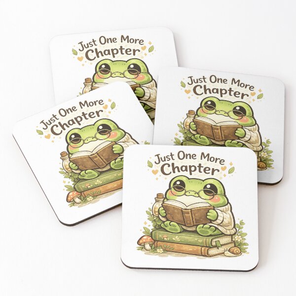 Item preview, Cute Frog Reading Book on Stack of Books – Cozy Book Lover Frog with Glasses designed and sold by Ortegan90.