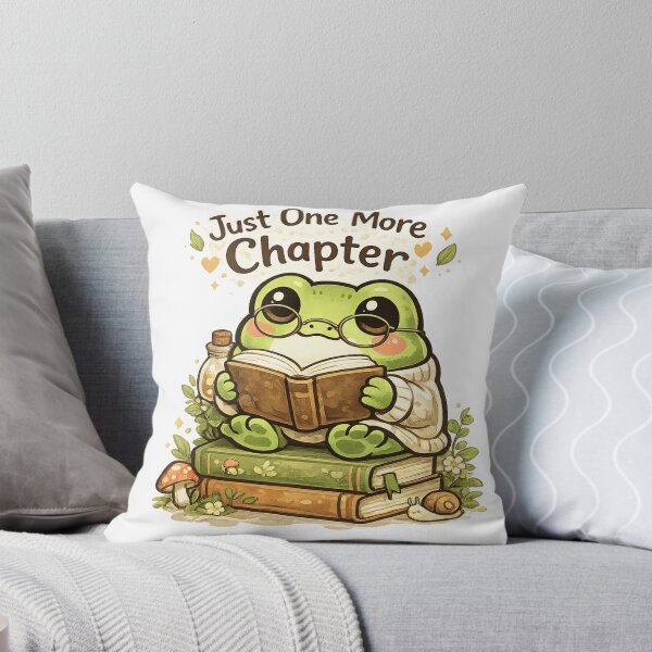 Item preview, Cute Frog Reading Book on Stack of Books – Cozy Book Lover Frog with Glasses designed and sold by Ortegan90.