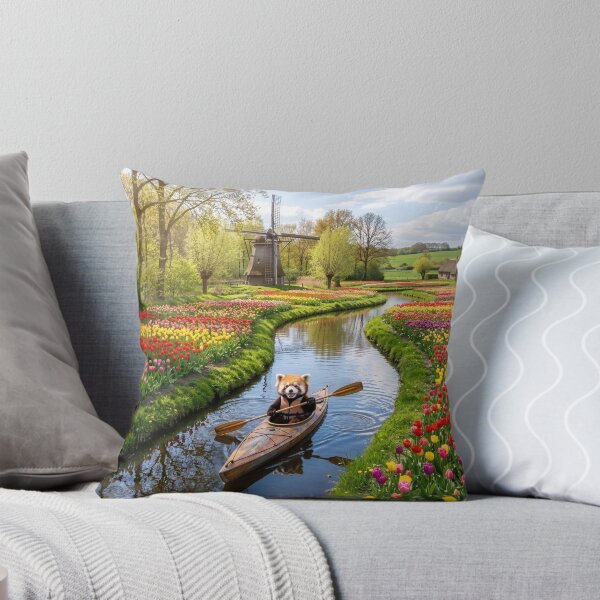 Item preview, Red Panda Paddles Tulip-Lined Canal designed and sold by Tridentulus.