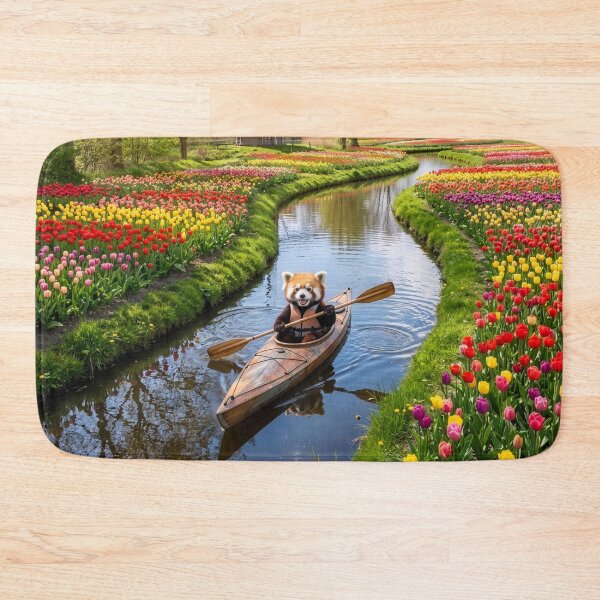 Item preview, Red Panda Paddles Tulip-Lined Canal designed and sold by Tridentulus.