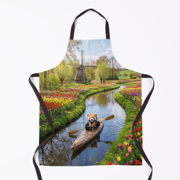 Item preview, Red Panda Paddles Tulip-Lined Canal designed and sold by Tridentulus.