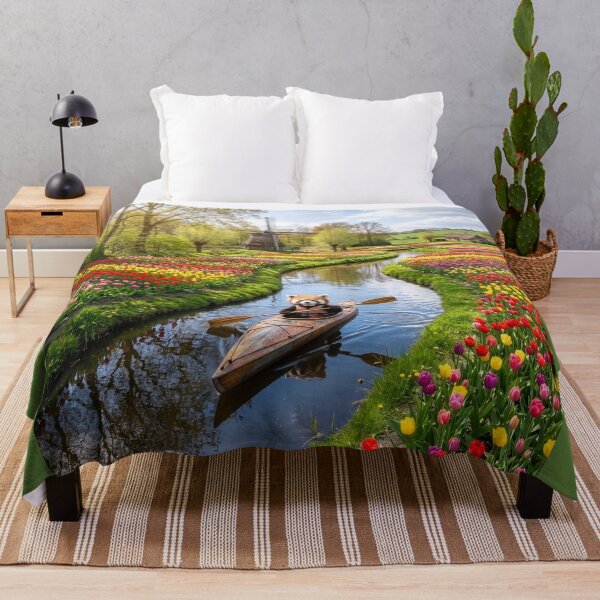 Item preview, Red Panda Paddles Tulip-Lined Canal designed and sold by Tridentulus.