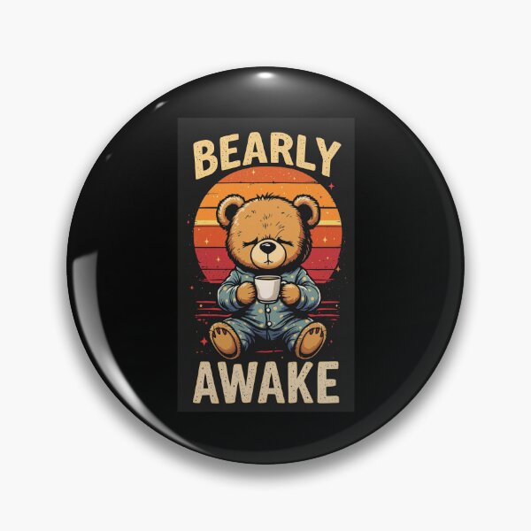 Item preview, Bearly Awake Funny Retro Bear - Morning Coffee Humor - Vintage Sunset Bear Art designed and sold by JLMWorks.
