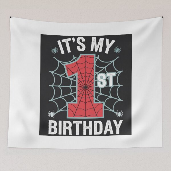 Item preview, It's My 1st Birthday Spider Web - Superhero Theme Birthday - First Birthday Boy Art designed and sold by JLMWorks.