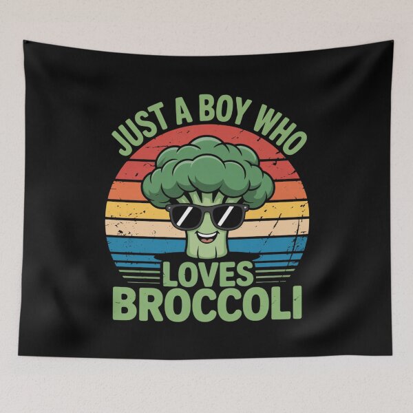 Item preview, Just a Boy Who Loves Broccoli Funny Vintage Broccoli designed and sold by Gogetgiggles.