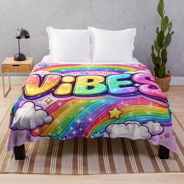 Item preview, VIBES – Rainbow Energy Party Graphic Tee designed and sold by gahteeriffico.