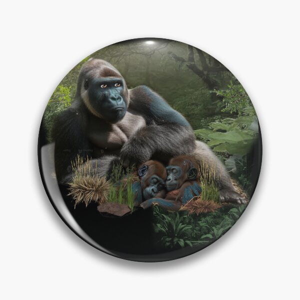Item preview, Gorilla Family in Jungle Habitat designed and sold by Patricia Brown.