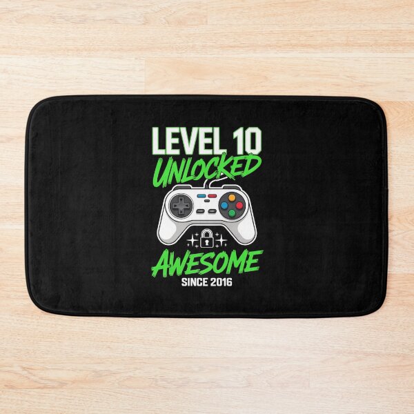 Item preview, Level 10 Unlocked – Awesome Since 2016 – 10th Birthday Gaming Design designed and sold by Gogetgiggles.