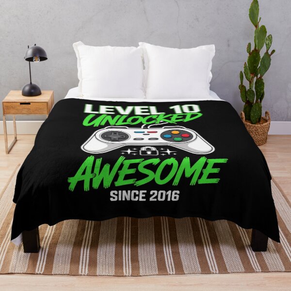 Item preview, Level 10 Unlocked – Awesome Since 2016 – 10th Birthday Gaming Design designed and sold by Gogetgiggles.