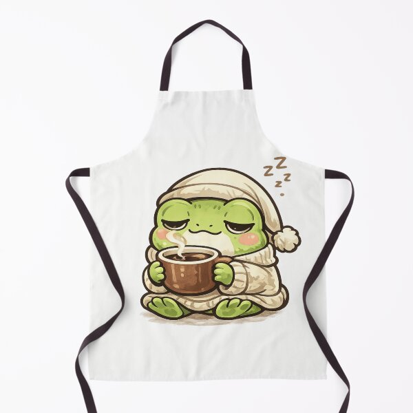 Item preview, Sleepy Frog Drinking Coffee in Nightgown – Cozy Fantasy Frog Morning Aesthetic Art designed and sold by Ortegan90.