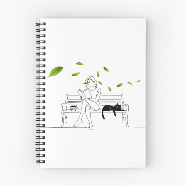 Item preview, Peaceful Reading with Cat – Cozy Book Lover Aesthetic – Quiet Nature Reading Illustration – Introvert Lifestyle designed and sold by EarthScience.