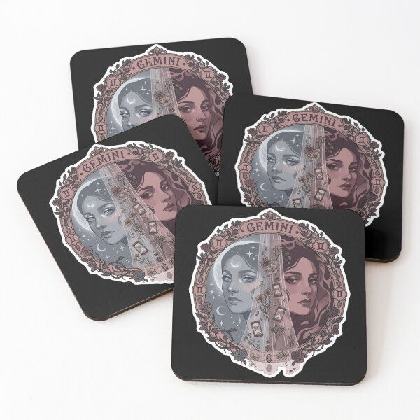 Item preview, Gemini Whimsigoth Zodiac Art — Dark Celestial Air Sign Astrology Design designed and sold by DriftingDoodle.