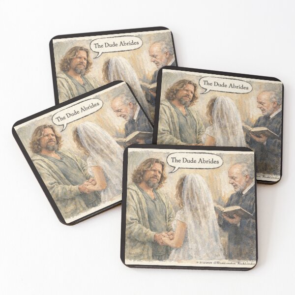 Item preview, The Dude Abrides – Funny Wedding Pun Cartoon by Rick London designed and sold by Rick London Gifts.
