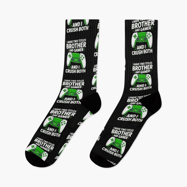 Item preview, I Have Two Titles – Brother and Gamer – And I Crush Both – Gamer Birthday Design designed and sold by Gogetgiggles.