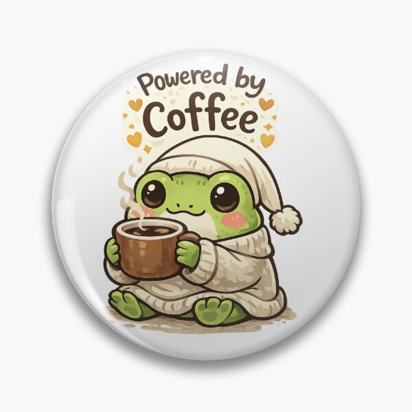 Item preview, Sleepy Frog Powered by Coffee – Cute Frog in Nightgown Cozy Coffee Aesthetic Art designed and sold by Ortegan90.