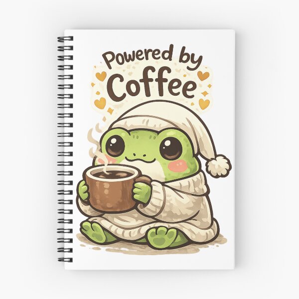 Item preview, Sleepy Frog Powered by Coffee – Cute Frog in Nightgown Cozy Coffee Aesthetic Art designed and sold by Ortegan90.