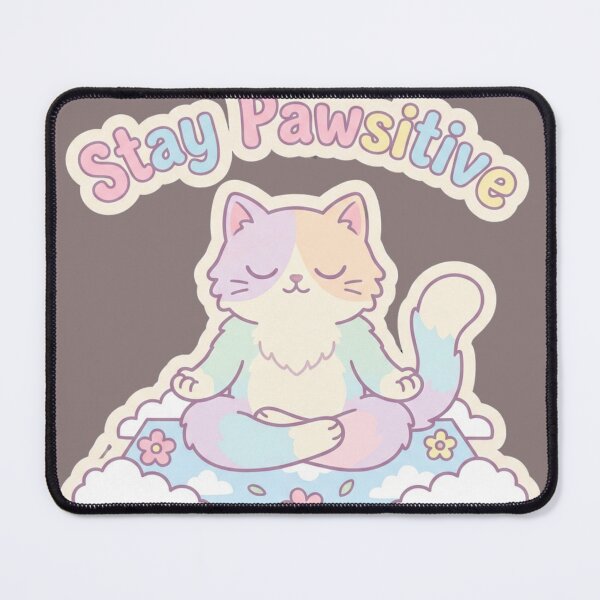 Item preview, Stay Pawsitive Meditating Cat designed and sold by Brochamorocha.