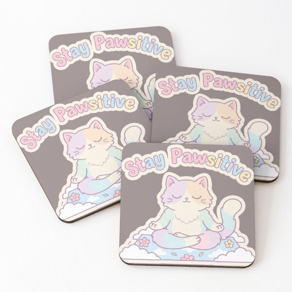 Item preview, Stay Pawsitive Meditating Cat designed and sold by Brochamorocha.
