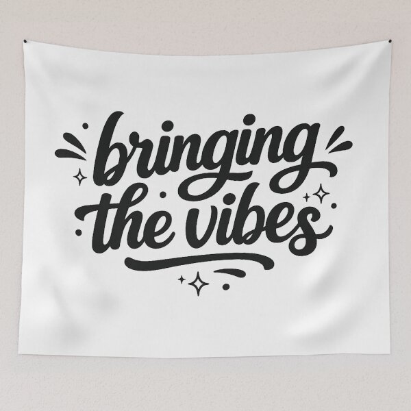 Item preview, Bringing the Vibes – Minimal Black Text Graphic Tee designed and sold by gahteeriffico.