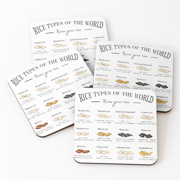 Item preview, Rice Types of the World Infographic Shirt Food Guide Cooking Chart Minimal Kitchen Design designed and sold by SemiReal.