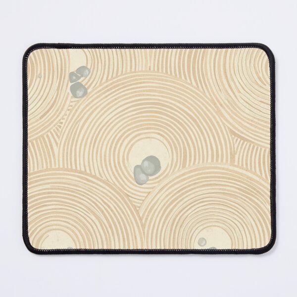 Item preview, Japanese Zen Garden Pattern — Sand Ripple Stone Minimalist Meditation Print designed and sold by AiMEiRi.