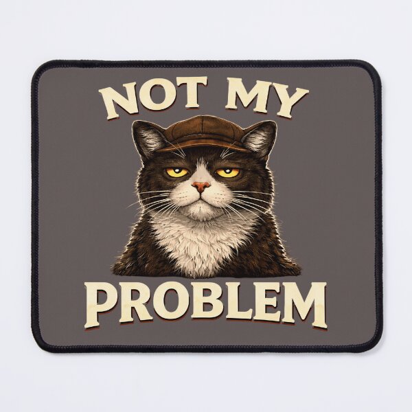 Item preview, Not My Problem - Funny Sarcastic Cat Shirt - Cat Attitude Tee/Domestic Cat Chaos/Minimalist Cat Humour/Cat Lover Gift designed and sold by Halejo68.