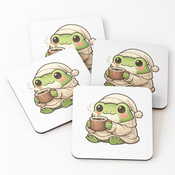 Item preview, Frog in Nightgown Drinking Coffee in Grass – Cozy Fantasy Frog Aesthetic Art designed and sold by Ortegan90.