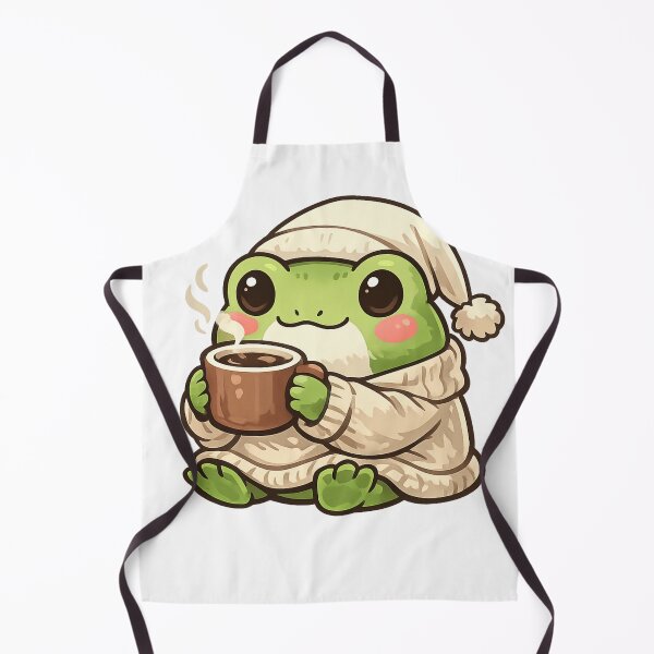 Item preview, Frog in Nightgown Drinking Coffee in Grass – Cozy Fantasy Frog Aesthetic Art designed and sold by Ortegan90.