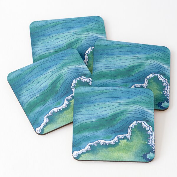 Item preview, Cerulean Mosaic - Abstract Watercolour Ocean Layers designed and sold by Cass Harker Studio.