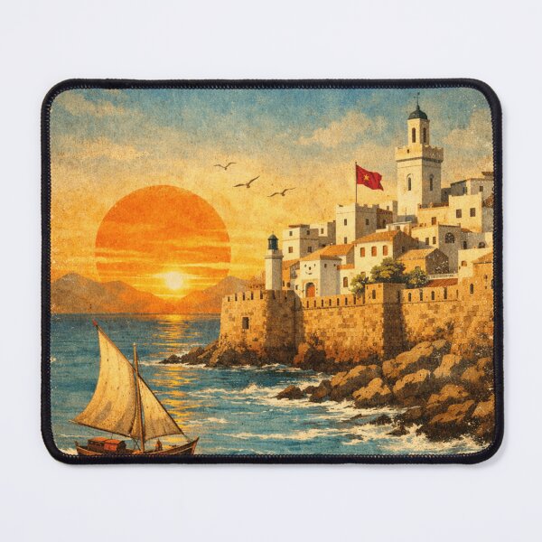 Item preview, Tangier Morocco Vintage Travel Poster – Gateway to Africa Sunset Coastal Art designed and sold by Watchyyy.