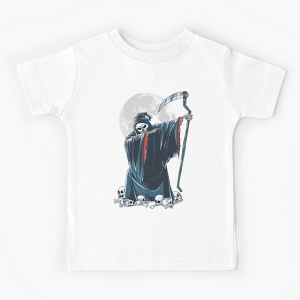 Grim Reaper Skeleton Dabbing Halloween Death T Shirt Kids T Shirt By Nerdninja Redbubble - the dark reaper shirt roblox