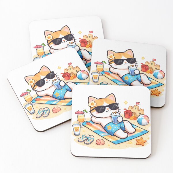 Item preview, Beach Towel Relaxing Cat designed and sold by Halcyonity.