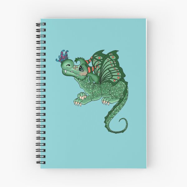Item preview, Green Dragon With Wings and a Butterfly on Nose Cryptid Fantasy designed and sold by Mad Mimzy Designs .
