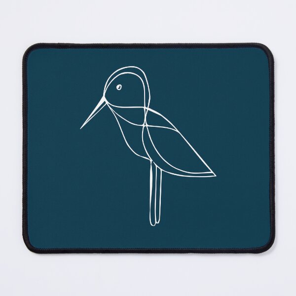 Item preview, Curios Bird, Minimalist Handdrawn Line Drawing, Midnight Blue designed and sold by SWSandraWechner.