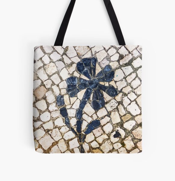 Portuguese pavement with flower detail All Over Print Tote Bag