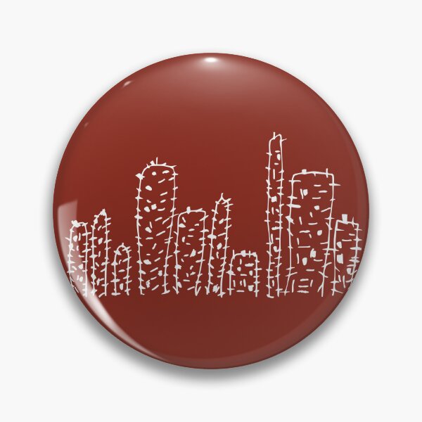Item preview, Horizonte de cactus, dibujo lineal simétrico de estética minimalista, diseño natural, rojo óxido. designed and sold by SWSandraWechner.