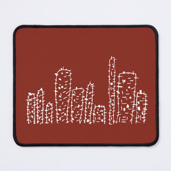 Item preview, Cactus Skyline, Line Drawing Symmetric Minimalist Aesthetic Natural Design, Rusty Red designed and sold by SWSandraWechner.